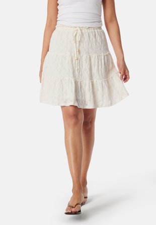 VILA Vimelanie High Waist pointelle skirt Egret Klær