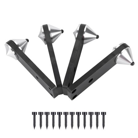 4 stk. Lydhøyttaler Subwoofer Støtsikker Spike Fotbrakettsett