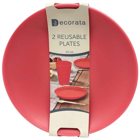 Gjenbrukbare Dype Tallerkener Rød Decorata