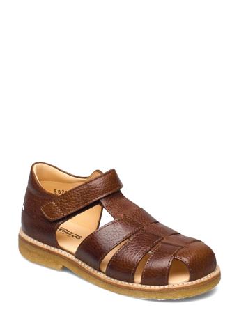 Sandals - Flat - Closed Toe - Shoes Summer Shoes Sandals Brun ANGULUS*Betinget Tilbud
