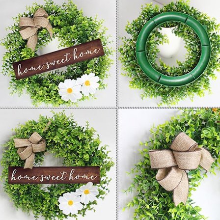 Skilt Kunstig Girlander Husnummer Jul Veggdekorasjoner 44CM Hoveddør Dekorativ Tre Simulering Hjem Krans