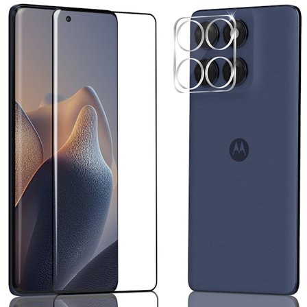 1-Pack Motorola Edge 60 Skærmbeskyttelse & 1-Pack linsebeskyttelse - Hærdet Glas 9H - Super kvalitet 3D