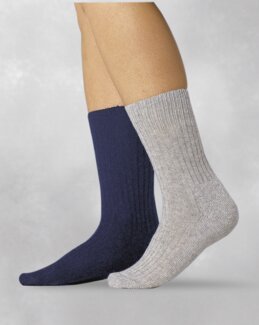 Sokker 2-pk marine/lyse grå 2-pk Lys grå - Louise