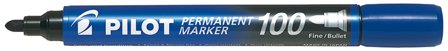 Pilot Permanent Marker 400 Markeringspenn rund spiss, 20-pakk Blå, Markere & markører