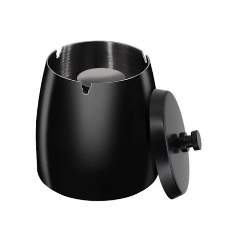 Askebeger for innendørs og utendørs bruk med lokk - Askebeger i metall for bord - Vind- og regnbestandige askebeger i rustfritt stål for uteplass