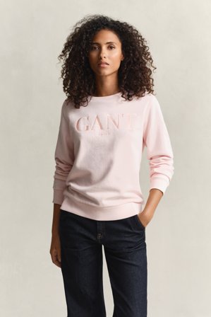 GANT Damen Tonal Graphic Rundhals-Sweatshirt (M) Rosa