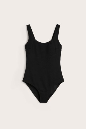 Kappahl | Badedrakt med struktur Svart M | Svart