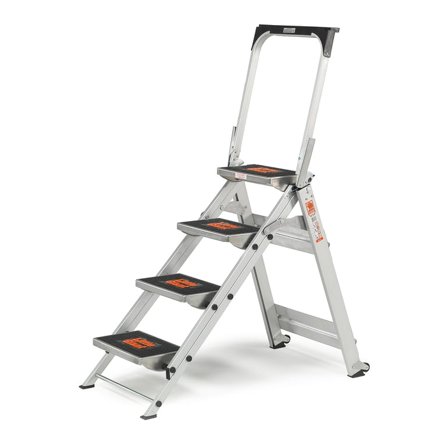 Folding safety steps GRADUAL, 4 treads, H 920 mm