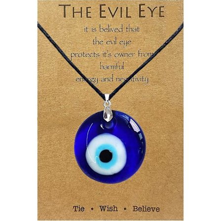 Evil Eye Halsband Armband,blått Turkiskt Glas Läderrep Evil Eye Halsband För Kvinnor Jag,vuxen,kvinna
