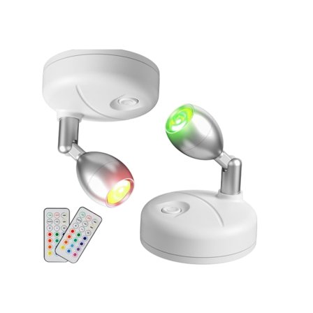 Langaton LED-kohdevalo sisäänrakennettu akun värin vaihtava taidevalo Rgb-himmennin jääkiekkovalo näyttövalo seinävalo valkoinen