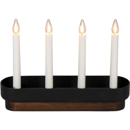 Konstsmide - Adventstake 3928-670 Svart/valnöt 4 LED Flerfärgad