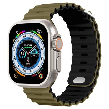 Silikonrem För Apple Watch Ultra 49mm 8 7 45mm 41mm Sportarmband för iwatch 6 5 4 3 2SE 44mm 42mm 38/40mm band Olive black For 38mm 40mm 41mm
