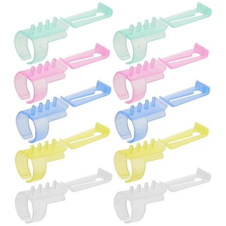 10 stk. Syning Strikke Ringe Dekorative Finger Ringe Kreative Formet Hækleringe Strikke Ringe