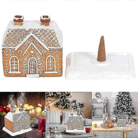 Julgransfest Snötäckt Tak Pepparkakshus Rökelsebrännare för Meditation, Jul Resin Dekorationer Dekor för Inomhus för Doft[D]