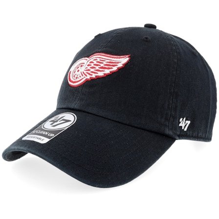 47 Brand - Negro unconstructed Gorra - Detroit Red Wings Clean Up Black Dad Cap @ Hatstore