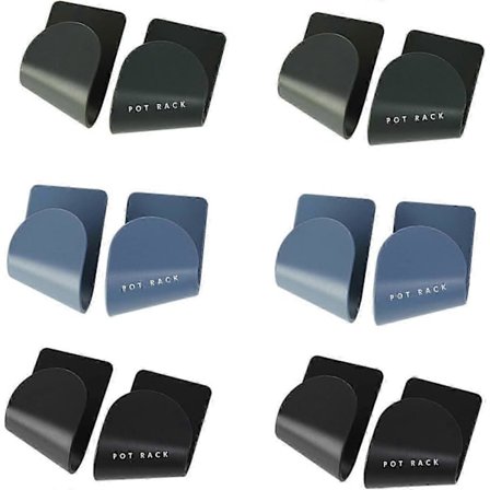 6 par multifunktionell grytlockshållare, organizer, ställ, lockhållare för kastruller, väggmonterad, utan stansning, kök