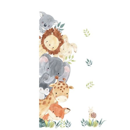 Akvarel Jungle Dyr Vægklistermærker, Dyr Vægklistermærker, Abe Vægklistermærker til Børn KLB