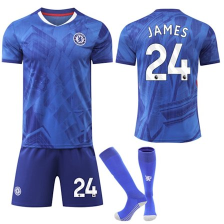 2025-2026 Chelsea Hjemmedrakt Fotballsett Barn Voksen Fotballutstyr No.24 JAMES