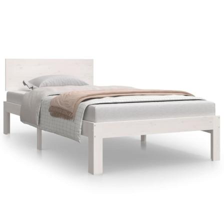 Vidaxl Sängram Vit Massivt Trä 90x190 Cm 3ft Vit