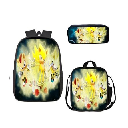 Sonic ryggsäck student skolväska i tre set V