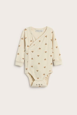 Kappahl | Langermet ribbestrikket babybody | Beige
