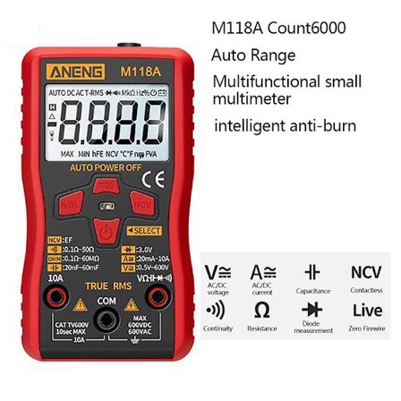 ANENG M118A Digital Multimeter Bærbar AC/DC Tester Mini Resit