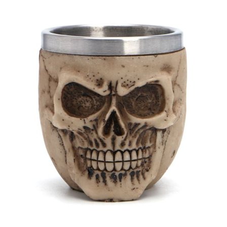 Rustfrit stål Harpiks drikkekrus Skeleton Skull Kaffekop Halloween Decor