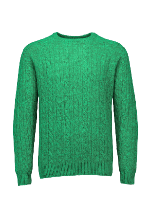 Lindbergh Lambswool raglan Knit Stickat Herr Grön L