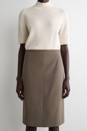 COS Women's Gonna A Tubino In Lana Merino in Marrone