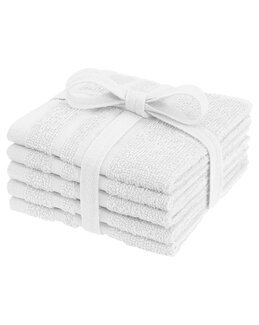 Vaskekluter ensfargede av frotté 5-pk Hvit