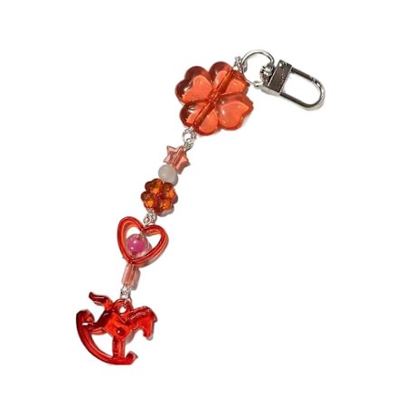 Stilren Nyckelring Rosett Mobiltelefon Hänge Trendig Nyckelring Fyrklöver Mobiltelefon Berlock Elegant Accessoar för Kvinnor