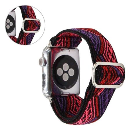 Apple Watch Series 6 / 5 44mm kudottu tyyli kuvio kellonauha - Punainen / Violetti Red