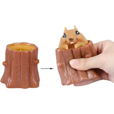 2 stk. sæt klem egern legetøj dekompression onde egern kop, sensoriske fidget legetøj, squishes legetøj stress relief til børn og voksne tricky sjove 