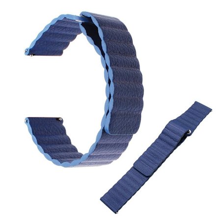 Samsung Gear S3 Classic / Frontier / Huawei Watch GT / ægte læder Urrem - Blå