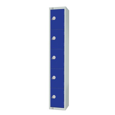 Elite locker, 5 door, 1800x300x450 mm, dark blue