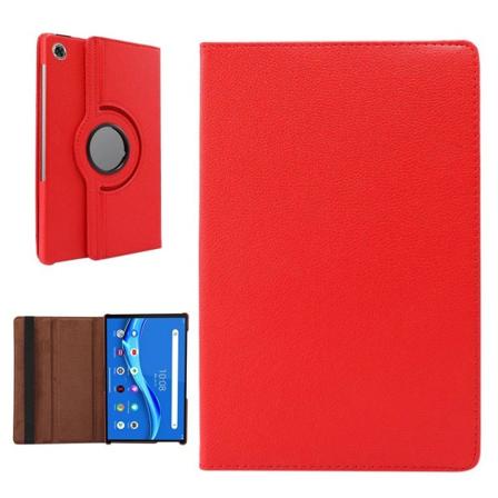 Lenovo Tab M10 FHD Plus 360 graders litchi-tekstur læderetui - Rød Red
