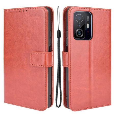 Xiaomi 11t / 11t Pro Fodral Crazy Horse Läder Brun