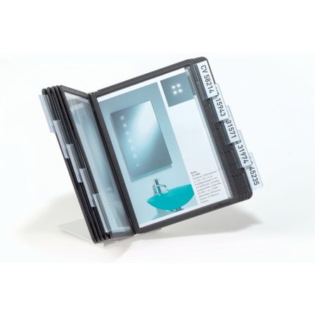 VARIO Visningspanelsystem skrivbord, 10 fack, A5, svart - Lyreco - Kontorsmaterial - Till skrivbordet - Bordsställ och panelsystem