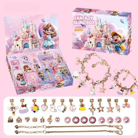 Julekalender 2024 - Nytt Julegave Armbånd Smykkesett, Armbånd Håndverk Leke for Jenter Julepynt