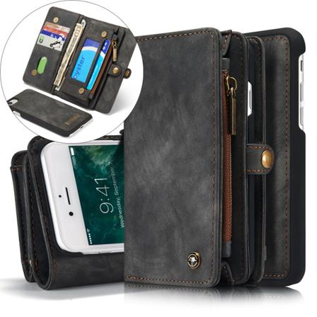 Caseme Iphone 8 / 7 / Se Retro Split Läder Plånboksfodral - Grå Grå