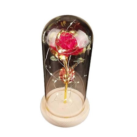 Rose Gaver til Kvinder Mor Gave, Farverig Kunstig Blomst Rose Lysende Rose i en Glaskuppel