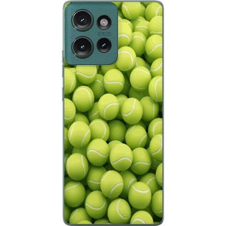 Kompatibel Mobilcover til Motorola Motorola Edge 50 Mønster af grønne tennisbolde i høj detalje, sporty motiv med gentagende tekstur og stærke far