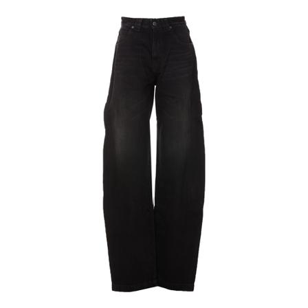 Darkpark, Wide Jeans Zwart, Dames, Maat:W25