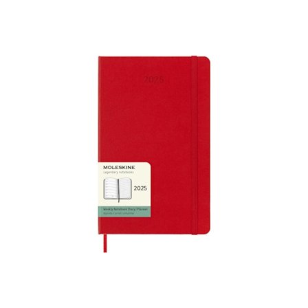 Moleskine 2025 12-Month Weekly Large Hardcover Notebook: Scarlet Red
