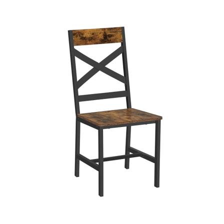 Rootz Vintage brun-sort spisestuestole - Køkkenstole - Spånpladestål - Komfortable siddepladser - Robust konstruktion - Nem montering - 43,4 cm x 43 c