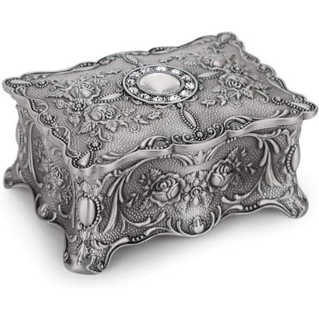 Rektangulær smykkeskrin Vintage smykkeskrin Metalltilbehør Orga