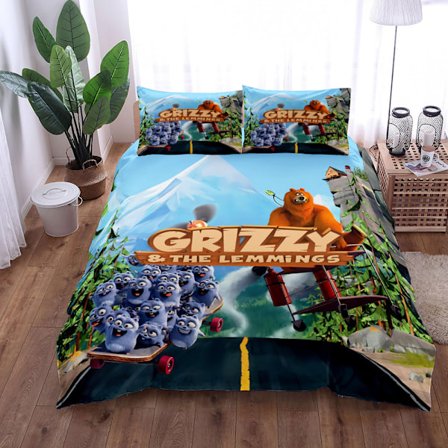 Grizzy ja Lemmings Sarjakuva Peittosetti 3-osainen-G