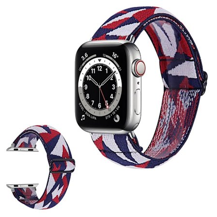 Apple Watch 40mm elastic stylish pattern watch strap - Fragments of Red and Blue