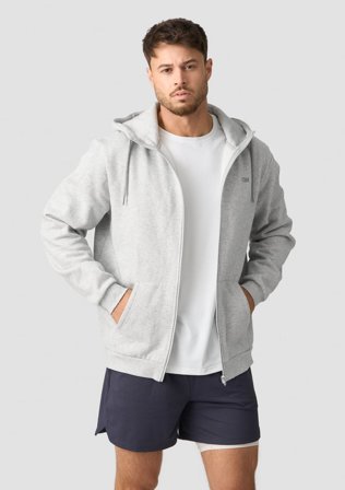 ICANIWILL - Everyday Zip Hoodie Men Light Grey Melange - Herrer - Træningstøj fra ICIW