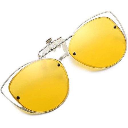 Dame Polariserte Kattøye Klips-på Solbriller med Oppklappbar Funksjon for Briller B2670